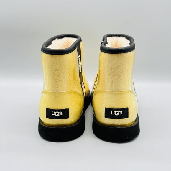 UGG Boots Womens 7 Yellow Beige Classic Clear Mini Ankle Shearling Waterproof - Picture 7 of 12